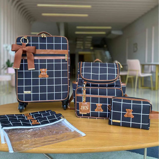 Kit Baby 4 Personalizado - Geo Preto I Caramelo